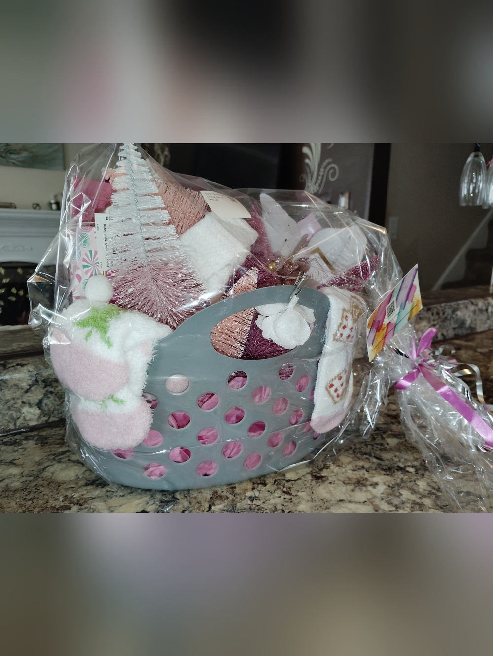 Pink Spa Gift Basket with Plush Socks & Bath Accessories - Picture 6 of 6
